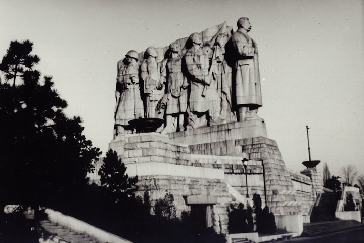 The giant Stalin's monument at Letna